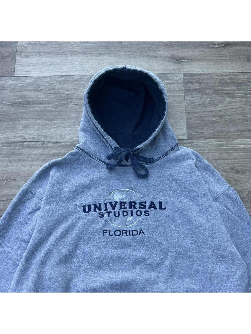 Vintage y2k Universal Studios Florida Grey Hoodie size M - Picture 2 of 7